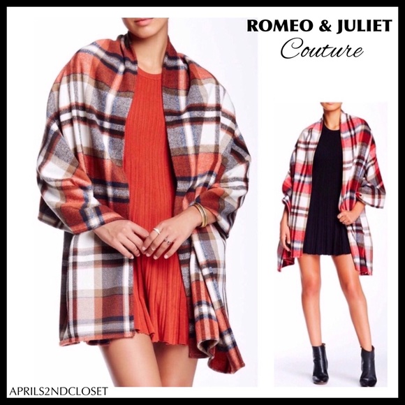 LUXE WRAP PLAID BLANKET PONCHO SCARF CAPE A3C - Picture 7 of 7